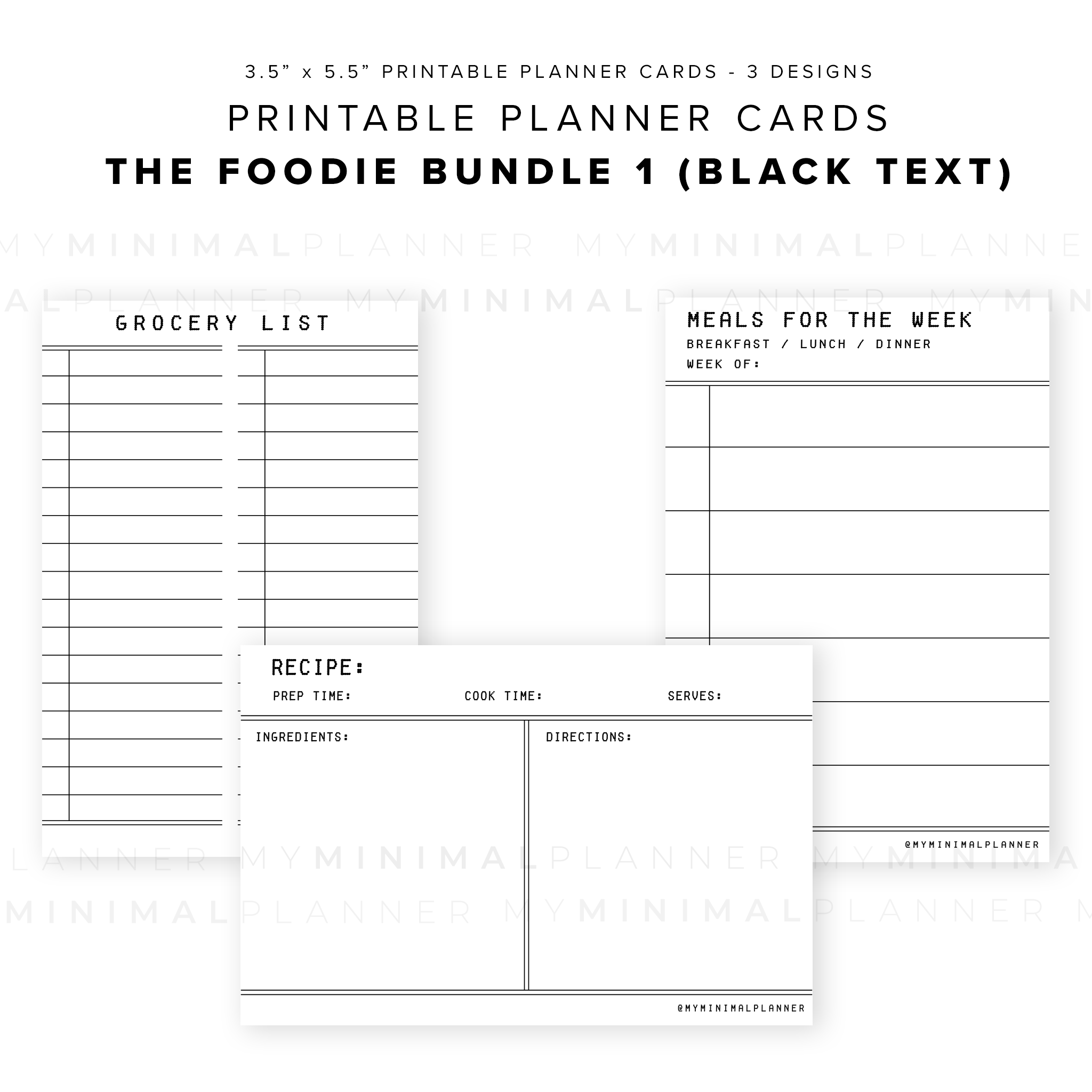 PPC15 - The Foodie Bundle 1 - Printable Planner Cards