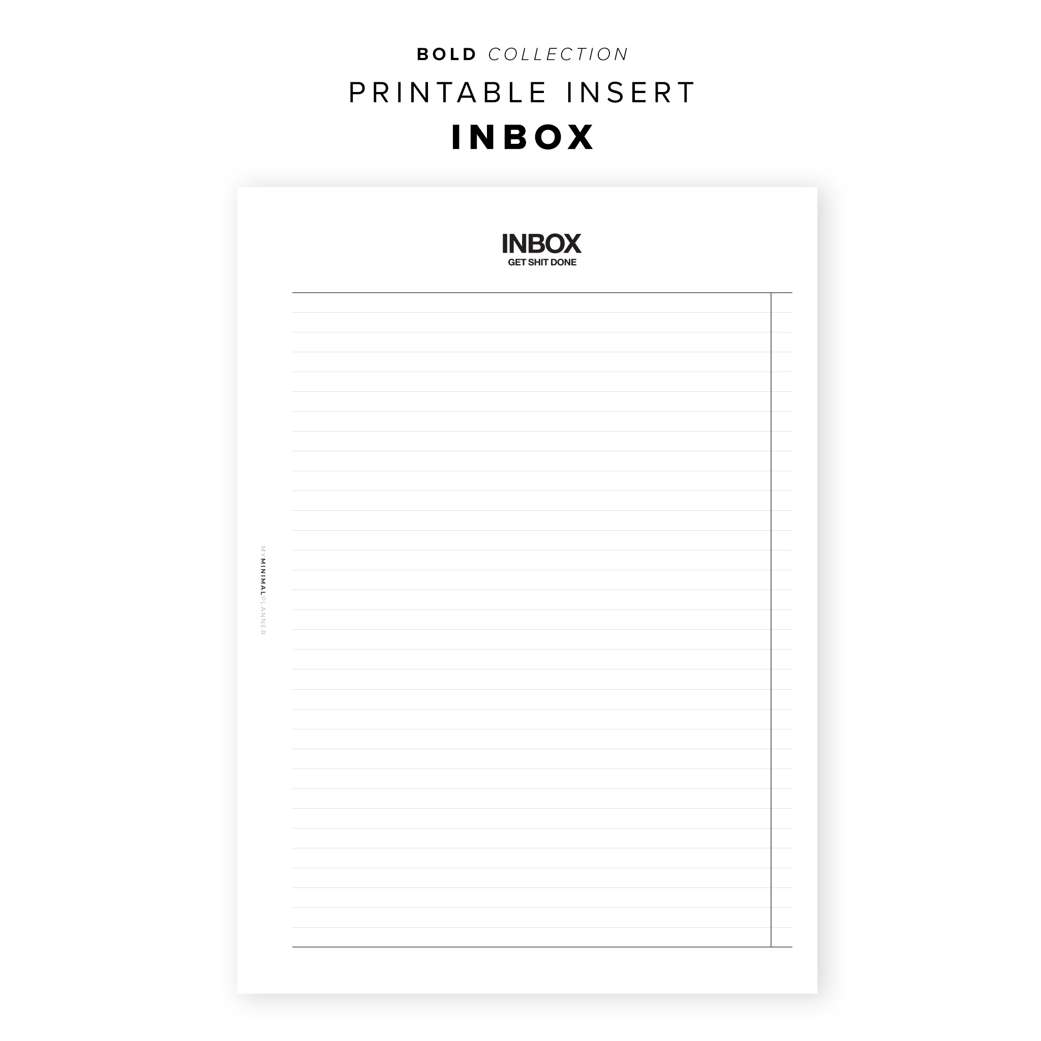 PR34 - Inbox - Bold Collection - Printable Insert