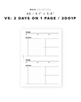 PR133 - V5: 2 Days on 1 Page / 2DO1P - Printable Insert