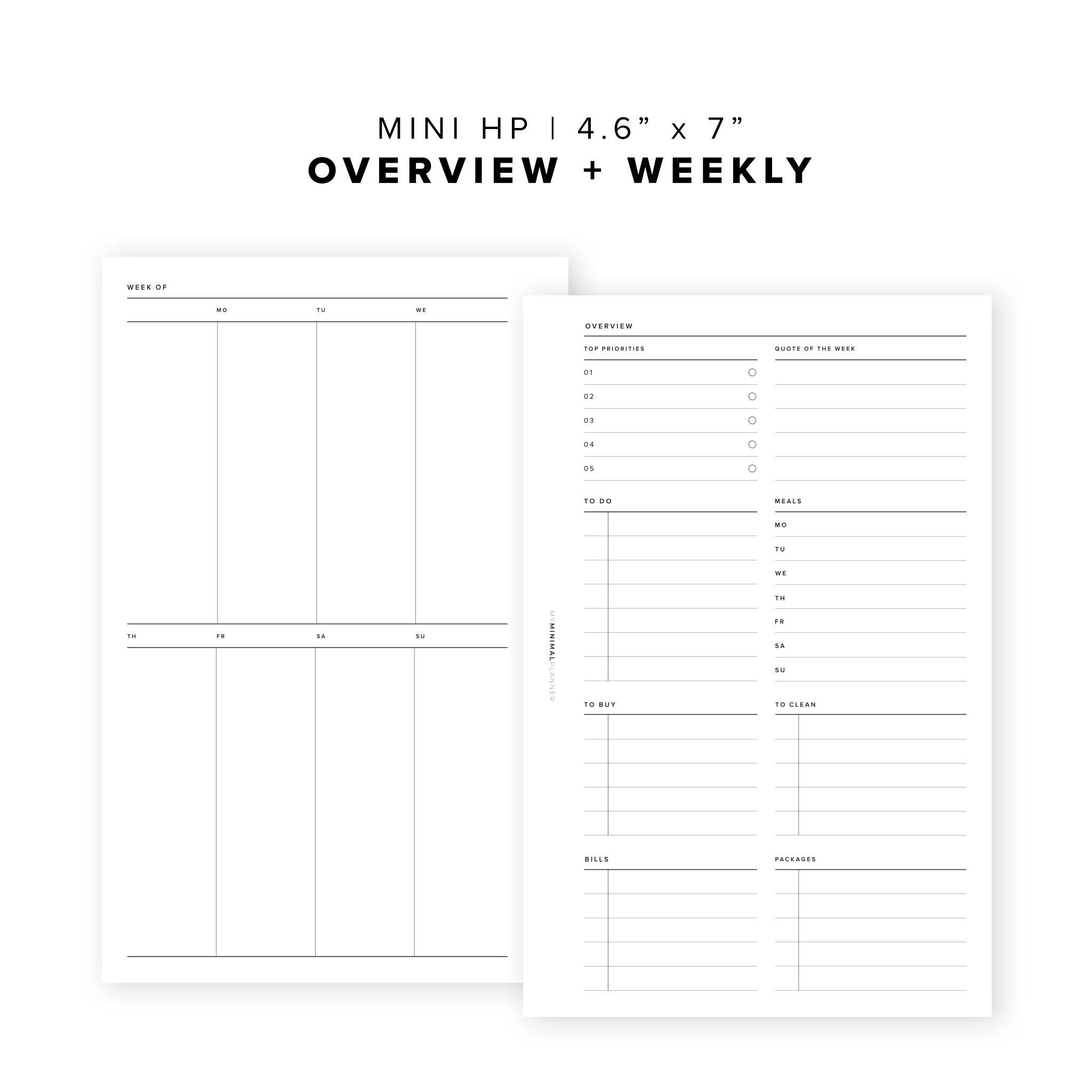 PR17 - Overview + Weekly - Printable Insert